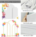 HAINARverS Set of 3 Arch Backdrop Stands with Covers, White, 6/6.6/7.2FT - Image 4