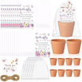 Ctosree 50 Sets Butterfly Baby Shower Party Favors for Guests A Little Butterfly Is on The Way Seed Packets Include Self-adhesive Seed Packets Flowerpot Thank You Tags Organza Bags for Baby Shower by Ctosree