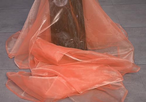 60 Yard Organza Fabric 44" Wide for Wedding Event Décor - Light Orange - Image 3