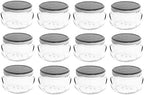 Nakpunar 12 pcs 8 oz Glass Tureen Jars with Silver Lids (8 oz, Silver) by Nakpunar