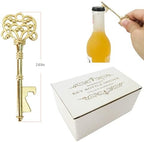 100 PCS Key Bottle Openers,Vintage Skeleton Key Bottle Opener,Wedding Favors Bottle Opener with Tag Cards and Key Chains(Gold) - Image 2