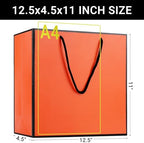 EUSOAR Orange Gift Bags, 50pcs 12.5"x4.5"x11" Paper Shopping Gift Bags with Cloth Handle, Gift Wrap Treat Thank You Bags Bulk for Wedding Party Favors Grocery Baby Shower Birthday - Image 2