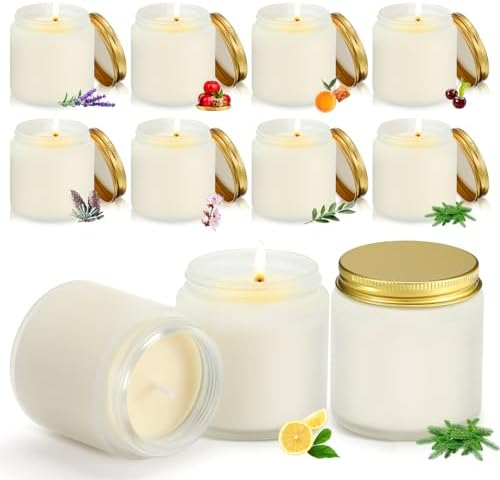 Yexiya 50 Pcs Mini Mason Jar Candles, Xmas Scent by Yexiya