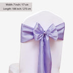 50 Pack Satin Lavender Chair Sashes for Wedding Birthday Graduation Baby Shower Party Hotel Meeting Decorations, Lavender Chair Bows for Banquet Chairs Folding Chairs Decor - Image 6