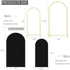 Set of 2 Metal Arch Backdrop Stands with Black Covers, 6/7.2FT - Image 3