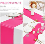 24 Pack Hot Pink Satin Table Runners 12 x 108 Inch Long Table Runners for Rectangle Round Tables,Smooth Satin Table Runner for Wedding,Birthday Party Banquets Graduation Engagements Decoration - Image 4