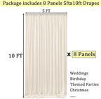 40ft x 10ft Wrinkle Free Ivory Backdrop Curtains for Parties, 8 Panels 5x10ft Polyester Ivory Backdrop Drapes for Wedding Birthday Photography Background Decoration - Image 6