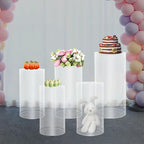 Cylinder Pedestal Stands for Party, 36in/30in/24in/22in/20in Tall Round Acrylic Column Tables Display Plinth Pillars, Clear Wedding Dessert Table Risers for Wedding, Ceremony, Birthday, Party, Art Decor (5Pcs) - Image 3