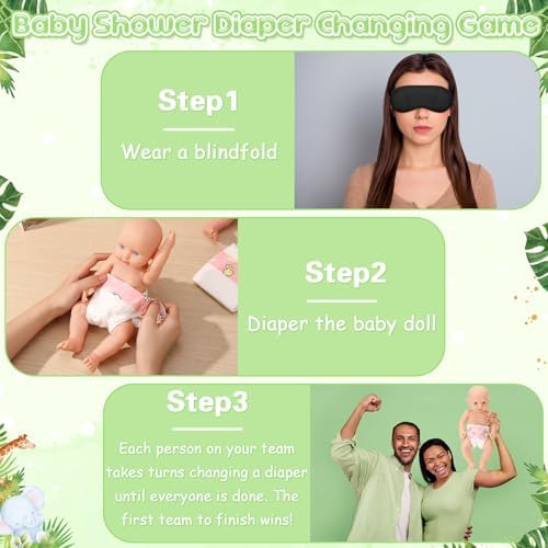 37 Pcs Baby Shower Diaper Changing Game Supplies, Jungle - Image 5