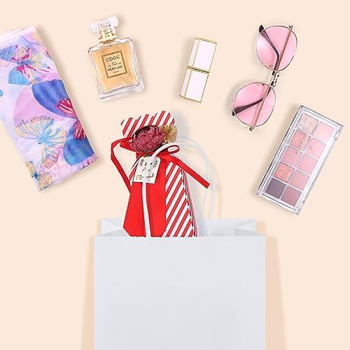 GSSUSA 100 Pack White Paper Bags with Handles, Small Gift Bags 5.25x3.75x8 - Image 6