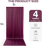 20ftx12ft Burgundy Backdrop Curtains for Parties, Wrinkle Free Polyester Burgundy Photo Backdrop Drapes 4 Panels 12 ft Long Back Drop Cloth for Wedding Birthday Photography Background Party - Image 5