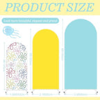 JarThenaAMCS 3 Pcs Cartoon Sponge Birthday Party Decorations Yellow Blue Arch Cover Colorful Bikini Floral Backdrop Photography Background for Birthday Baby Shower Photo Booth Props(4ft/5ft/6ft) - Image 2