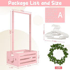 Large Baby Shower Gifts Basket Wooden Crate, Personalized Wooden Letters Hangers New Born Baby Girl Boy Pregnancy Gifts for New Mom Parents Vine Decorations Cute Closet with Adjustable Handle Pink - Image 3