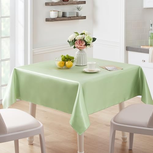 6 Pack Satin Table Cover Rectangle, 60 x 84 Inches, Sage Green - Image 6