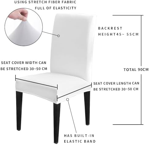 Cherry Blossom Dining Chair Covers Set of 4, Harmony Crane Red Moon Paper Fan Stretch Spandex Kitchen Chair Slipcovers Removable Washable, Parsons Protector for Wedding Party Living Room Baby Shower - Image 6