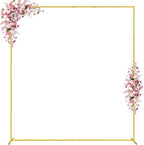 Wokceer Square Wedding Arch Backdrop Stand Gold Metal Arch 7.2FT x 6.6FT by Wokceer