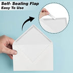 Darling Souvenir A6 White Invitation Envelopes (4 3/4 x 6 1/2) Euro V-Flap 80 LBS Self-Adhesive Perfect for Weddings, Birthday, Baby Shower,Greeting Cards -Packs & Colours Available - Image 5