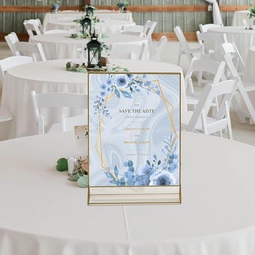 5X7 Gold Picture Frame Acrylic Sign Holder,Wedding Signs Table Numbers Menu Holders 6Pack - Image 4