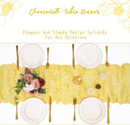 Showgeous 16 Pack Yellow Cheesecloth Table Runner 17 x 108 Inch - Image 5