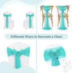 MDS Pack of 50 Chiffon Chair Sashes for Wedding & Event Décor - Teal - Image 4