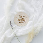 The Cotton & Canvas Co. Wooden Disc Birth Announcement, Milestone Marker Plaque, Nursery Decor, Newborn Month Marker Cards - Image 4