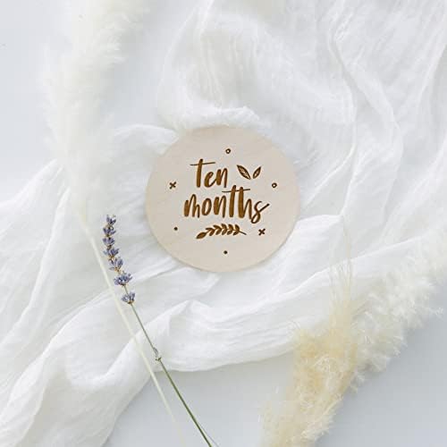 The Cotton & Canvas Co. Wooden Disc Birth Announcement, Milestone Marker Plaque, Nursery Decor, Newborn Month Marker Cards - Image 4
