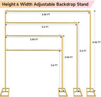 Wedding Arch Backdrop Stand Square 6.6FTx6.6FT Gold Metal Balloon Arch Stand Garden Arbor Backdrop Frame for Wedding Birthday Party Baby Shower Photo Booth Background Decoration - Image 2