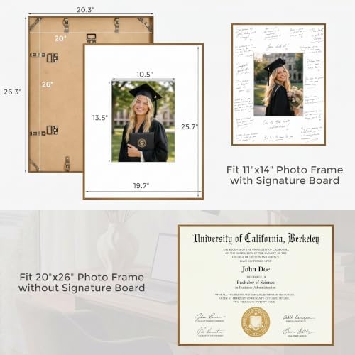 Signature Picture Frame 20x26, Aluminum Signable Frame with Glass, Bronze - Image 2