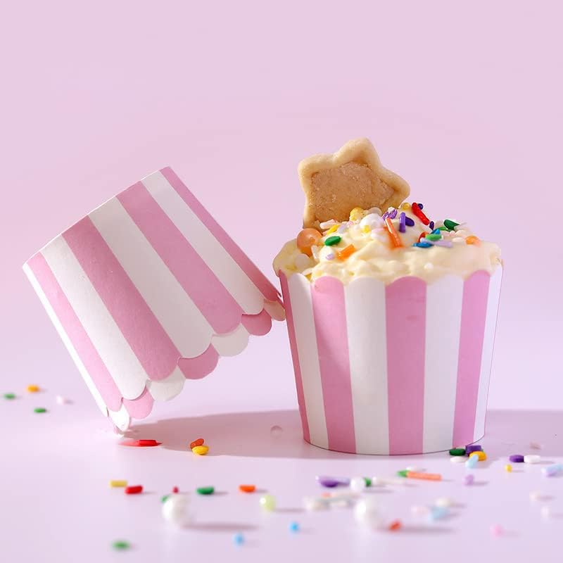 100pcs Random Colorful Premium Greaseproof Cupcake Paper Liners No Muffin Pan Needed Cupcakes Papers (Pack of 3) - Image 3