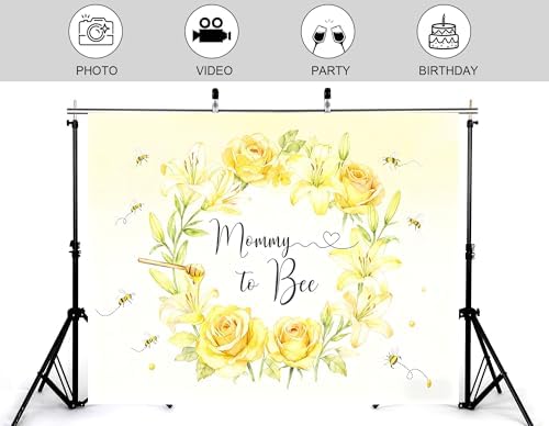20x10ft Mommy to Bee Backdrop Sweet as Can Baby Shower Party Floral Wildflower Honeycomb Gender Reveal Photography Background Party Banner Decorations Photo Studio Props - Image 4