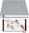 Large Photo Album Self Adhesive 4x6 8x10 10x12 13"x12.8" Magnetic Scrapbook 12.6"x11" Inch 40 Pages Linen Cover DIY Photo Album with A Metallic Pen and Plastic Board(Gray) by HoneyTolly