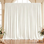 10x10ft Wrinkle Free White Backdrop Curtain for Parties, Soft Wedding White Curtain Backdrop, Polyester Photo Backdrop Drapes for Birthday Party Baby Shower Photography Background by HietaapPartyDecorations