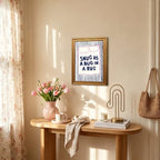Snug As A Bug In A Rug Wall Art Cute Kids Quote Wall Decor Picture Preppy Pink Blue Striped Nursery Sign Poster Canvas Painting Print for Bedroom Playroom 12x16 inch Gold Framed - Image 3