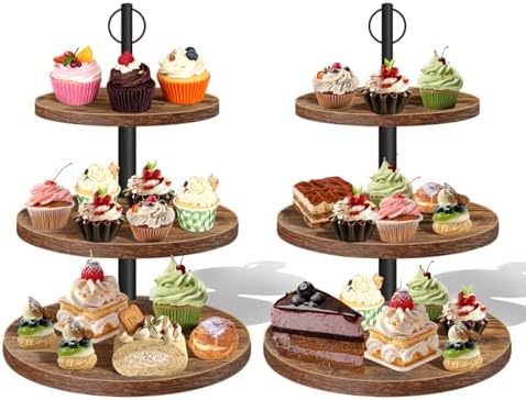 Cupcake Stand,3Tier Round Rustic Cupcake Stand Holds 50Cupcakes by Unknown