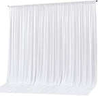 White Backdrop Curtain 10x10ft - Wrinkle Free Polyester Photo Curtain Backdrop Wedding Back Drop Fabric Drapes for Party Decorations Background for Photography by WishCare
