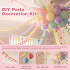 Pastel Paper Chain Garland Strips with 492ft Crepe Paper Streamers - Image 5