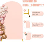 7.2FT, 6FT Wedding Arch Stand and Matching Light Pink Spandex Fitted Arch Backdrop Cover Set, Round Top Chiara Backdrop Stands and Covers for Birthday Party Baby Shower Banquet Decor (Light Pink) - Image 6