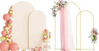 Wokceer Wedding Arch Backdrop Stand and Cover Set of 2,Arch and Beige Cover by Wokceer