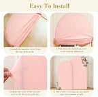 Dusty Rose Photo Arch Backdrop Cover Set of 2 for Party Spandex 7.2 and 6ft Arch Covers Stretchy Backdrop Baby Shower Balloon Arch Stand Covers for Girls Birthday Wedding Bridal Shower Background - Image 6