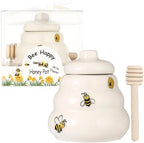 12 Sets Ceramic Bee-Happy Honey Pot with Dipper，Honey Jar Serving Set with Exquisiting Package for Wedding Favor,Bridal Shower Favor, Baby Shower Favor，Party Favor (12) - Image 3