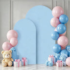 Blue Arch Backdrop Cover 2 Set - 6.6FT, 5FT Spandex Fitted Wedding Arch Stand Covers Round Top Chiara Arch Backdrop Stands Cover for Birthday Parties Banquet Photo Background Decoration by WishCare