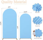 Wedding Arch Cover Set of 2 Baby Blue Arch Backdrop Cover 7.2ft, 6ft Spandex Fitted Backdrop Arch Covers Chiara Stand Cover Baby Shower Backdrop Coovers for Birthday Party Gender Reveal Decor - Image 3