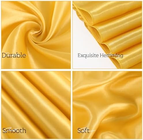 YMHPRIDE 60 PCS Gold Satin Chair Sashes, 7x108 Inch Ties Chair Bows - Image 4