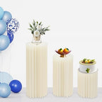 3Pcs Cylinder Stands for Party Foldable Cardboard Centerpiece Display Round Stands Centerpiece Cake Pedestal Stand 55-66LBS for Wedding Party Birthday Decor 40/60/80cm High (3Pcs-2) - Image 5