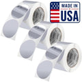 Perco Metallic Silver Perforated Round Circle Dot Sticker 3-Inch Labels — 3 Rolls, 1,500 Stickers - Asset Tags, Tech Labels & Modern Product Identification - Made in USA by Perco
