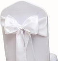 Pack of 50 Satin White Chair Sashes Bows 7 X 108 Inch Universal Chairs Ribbons for Wedding Ceremony Party Banquet Restaurant Event Decorations - White Chair Sashes 50 Pack by ZSJFMF