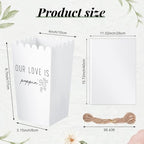 Baderke 201 Pcs Clear Wedding Popcorn Bags Treat Set, White - Image 2