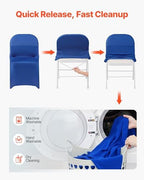 VEVOR Chair Covers, Polyester Spandex Chair Cover, Stretch Slipcovers for Wedding Party Dining Banquet Flat-Front Chair Covers (Royal Blue-c, 50PCS) - Image 5