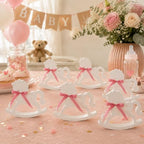 6Pc White Wood Rocking Horse Decor, Baby Shower Table Centerpiece - Image 5