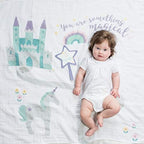 Lulujo Baby’s First Year Milestone Blanket and Card Set | 40in x 40in (Something Magical) - Image 6